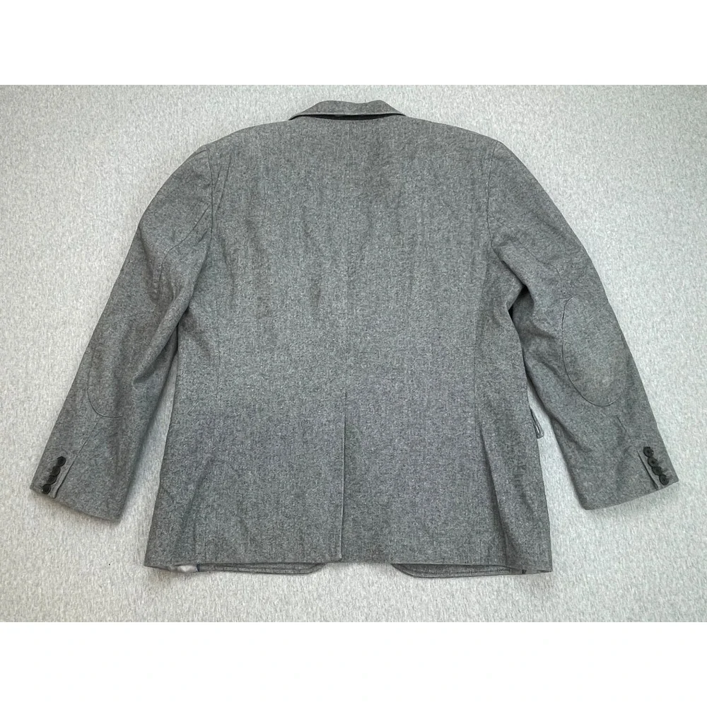 Banana Republic Blazer Men 44R Gray Heathered 100% Cotton 2-Button Single Breast